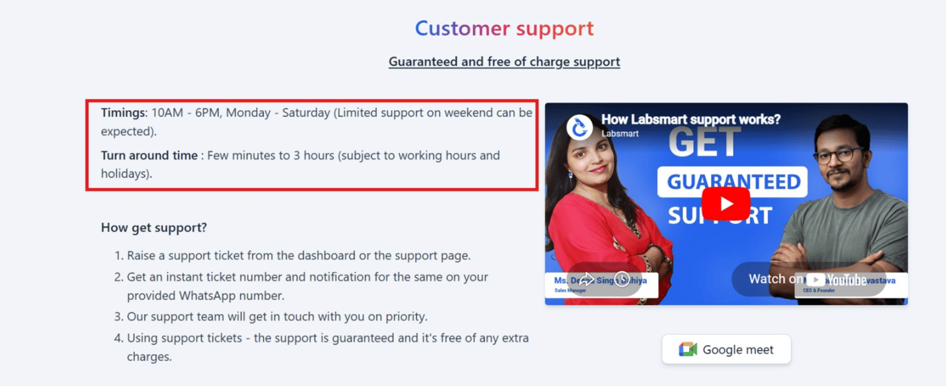 Labsmart Support Interface