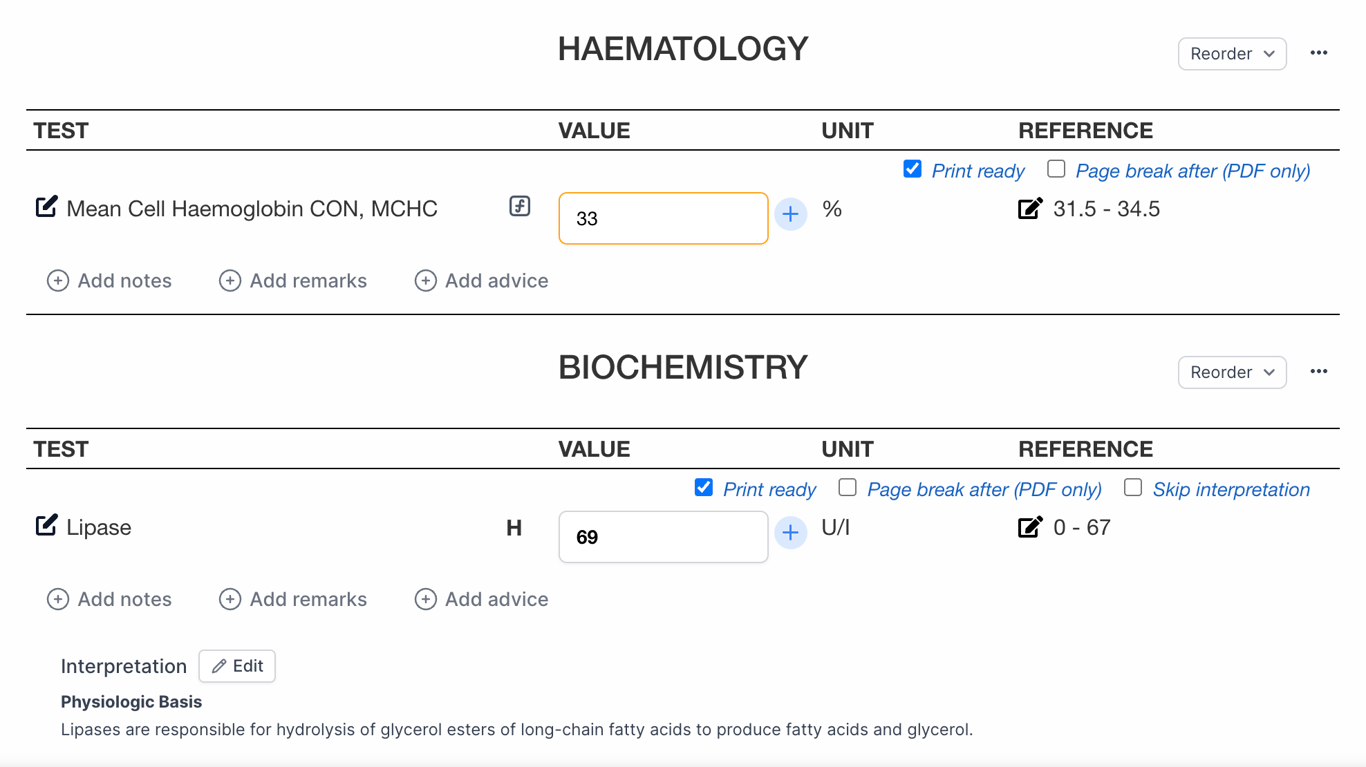 Labsmart Report Entry image