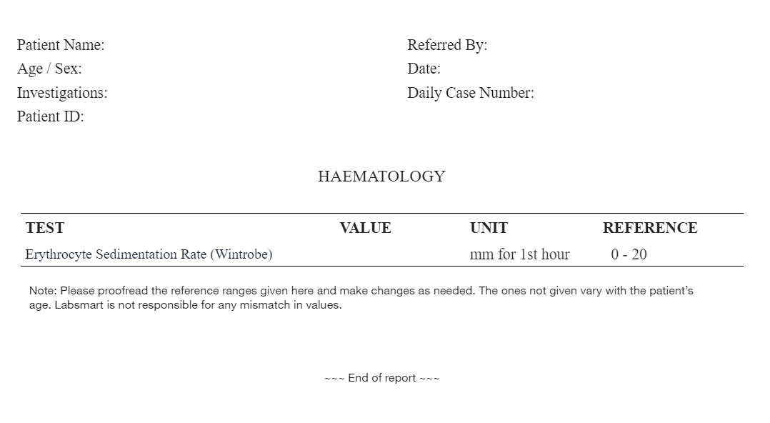 ESR Wintrobe word sample image