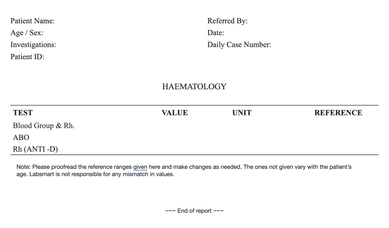 Blood Group & Rh. word sample image