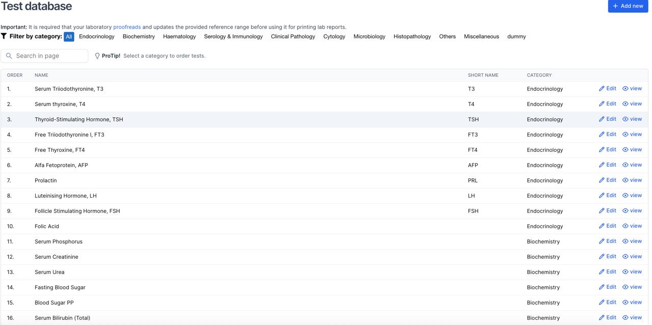 Labsmart Test Database image