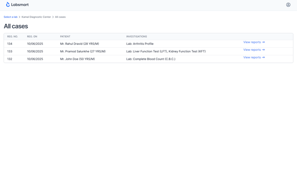 pathology lab software report format