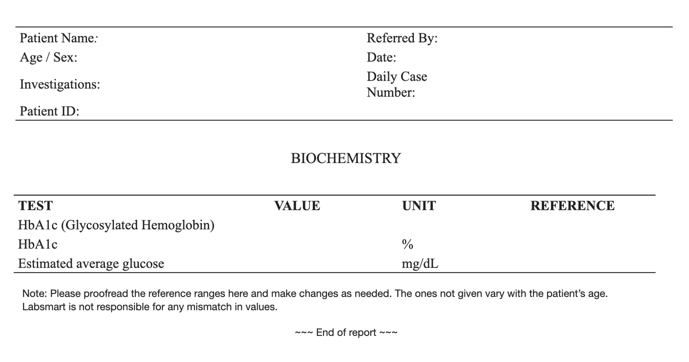 HbA1c word sample image