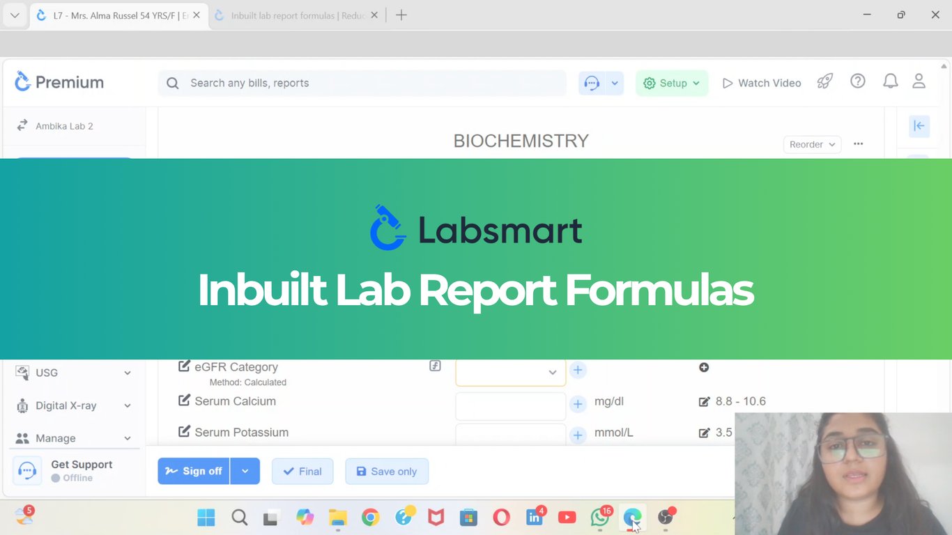 inbuilt lab report formulas